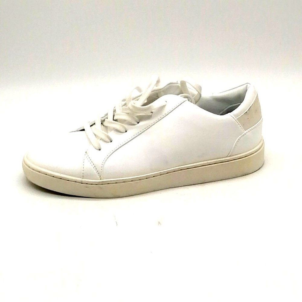 TF Womens Flat Heel Lace Up Sneaker‎ Cushioned Insole White Leather Sz 7 M